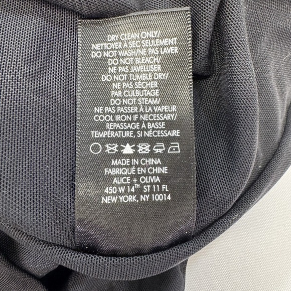 NWOT Alice + Olivia Kyra Black Mini Dress Drapey Ruched Whimsygoth Womens 12 - Picture 11 of 16